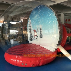 Customized design inflatable snow globe with tunnel for Christmas decoration