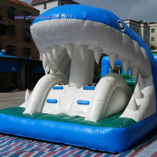 Newest inflatable shark obstacle
