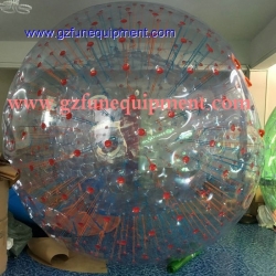 Colored dot PVC zorb ball with harness
