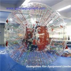 High quality huge tpu zorb ball with safe harness system hamster zorb manufacturer