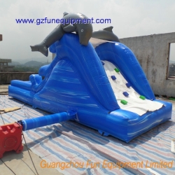 Imagic inflatable dophin slide with water pool