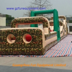 camouflage bouncer inflatable obstacle course for adults
