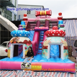 Pink Mega inflatable slide candy bounce slide