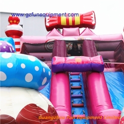 Pink Mega inflatable slide candy bounce slide