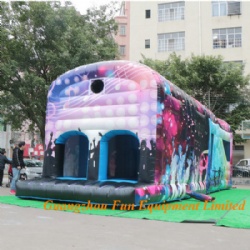 disco commercial bouncy castle inflatable obstacle course