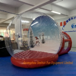Customized design inflatable snow globe with tunnel for Christmas decoration