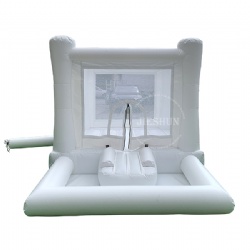 Fast delivery home use mini inflatables castle bouncy jumping bouncer wedding white bounce house with pool