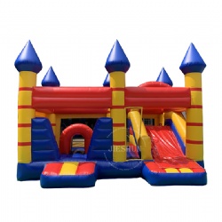 Factory commercial great workmanship kids size jump combo house inflatable bounce castle with slide