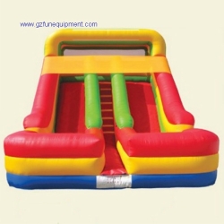 inflatable double slips slide